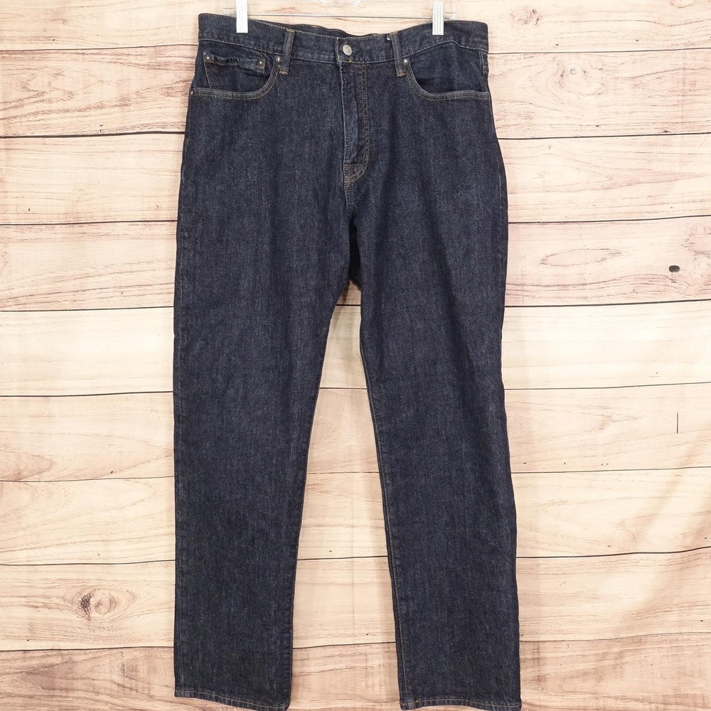 Gap Jeans Mens 35x29.5 (36x32) Blue Dark Wash Straight GapFlex Denim Pants